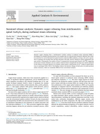 Ya-Jie Liu — Sustained release catalysis: Dynamic copper releasing from stoichiometric spinel CuAl2O4 during methanol steam reforming