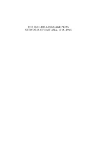 Peter O'Connor — The English-Language Press Networks of East Asia, 1918-1945