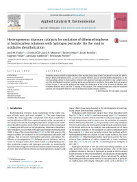 Cristina Gil & José A. Mayoral & Beatriz Muel & Laura Roldán & Eugenio Vispe & Santiago Calderón & Fernando Puente — Heterogeneous titanium catalysts for oxidation of dibenzothiophene in hydrocarbon solutions with hydrogen peroxide: On the road to oxidative desulfurization