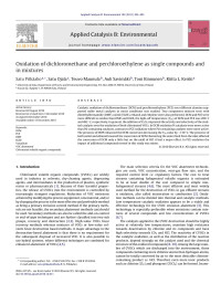 Satu PitkÃ¤aho — Oxidation of dichloromethane and perchloroethylene as single compounds and in mixtures