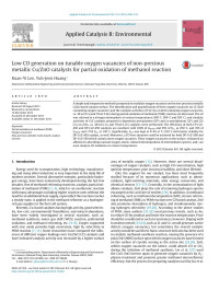 Kuan-Yi Lee — Low CO generation on tunable oxygen vacancies of non-precious metallic Cu/ZnO catalysts for partial oxidation of methanol reaction