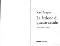 Karl Popper — La Lezione di Questo Secolo