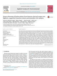 Vanessa Lebarbier Dagle & Robert Dagle & Libor Kovarik & Arda Genc & Yang-Gang Wang & Mark Bowden & Haiying Wan & Matthew Flake & Vassiliki-Alexandra Glezakou & David L. King & Roger Rousseau — Steam reforming of hydrocarbons from biomass-derived syngas over MgAl2O4-supported transition metals and bimetallic IrNi catalysts