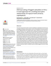 Axel Hausmann, Juliane Diller, Jerome Moriniere, Amelie Höcherl, Andreas Floren, Gerhard Haszprunar — DNA barcoding of fogged caterpillars in Peru: A novel approach for unveiling host-plant relationships of tropical moths (Insecta, Lepidoptera)