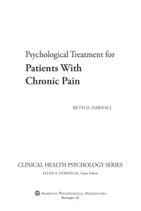 Darnall, Beth; — Psychological Treatment for Patients With Chronic Pain