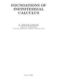 Keisler J. — Foundations of Infinitesimal Calculus 2022
