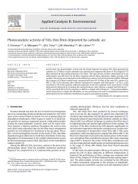 A. Kleiman — Photocatalytic activity of TiO2 thin films deposited by cathodic arc