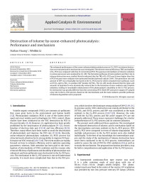 Haibao Huang — Destruction of toluene by ozone-enhanced photocatalysis: Performance and mechanism