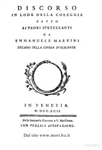 Emanuele Martini — Discorso in lode della Coreggia