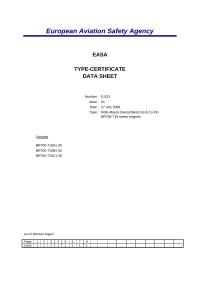 EASA TCDS (Type Certficate Data Sheet) — European Aviation Safety Agency