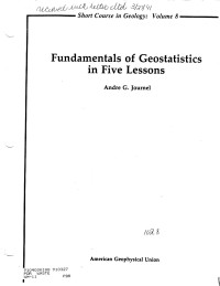 Unknown — Fundamentals of Geostatistics in Five Lessons.