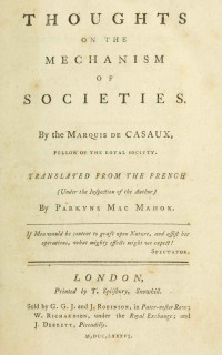 marquis de Charles Casaux — Thoughts on the mechanism of societies