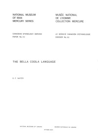 H. F. Nater — Bella Coola language