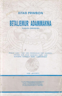 Pangeran Harya Cakraningrat — Kitab Primbon: Betaljemur Adammakna