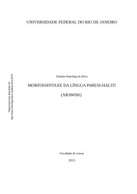 Glauber Romling da Silva — Morfossintaxe da língua Paresi-Haliti (Arawak)