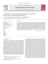 Gregorio MarbÃ¡n — A highly active, selective and stable copper/cobalt-structured nanocatalyst for methanol decomposition