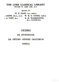 Hubbell — Cicero II - On Invention The Best Kind of Orator Topics