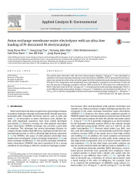 Sung Jong Yoo & Hyoung-Juhn Kim & Dirk Henkensmeier & Suk Woo Nam & Soo-Kil Kim & Jong Hyun Jang — Anion exchange membrane water electrolyzer with an ultra-low loading of Pt-decorated Ni electrocatalyst