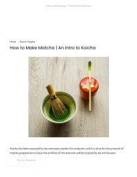 Tezumi — How to Make Matcha — An Intro to Koicha