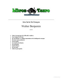 Walter Benjamin — Varios Ensayos