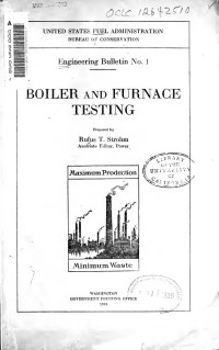 Strohm, Rufus T. (Rufus Tracy), b. 1877 — Boiler and furnace testing