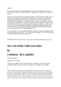 No Country For Old Men — Mccarthy, Cormac