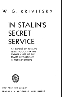 W. G. Kravitsky — In Stalins Secret Service