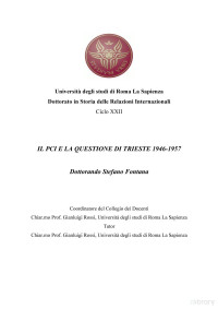 Stefano Fontana — Il PCI e la questione di Trieste