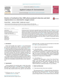 David Ollis & Andrew Mills & Katherine Lawrie — Kinetics of methylene blue (MB) photocatalyzed reduction and dark regeneration in a colorimetric oxygen sensor