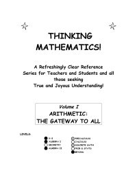 James Tanton — THINKING MATHEMATICS 1: Arithmetic_Gateway to All