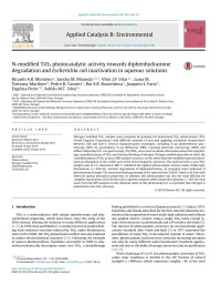 Ricardo A.R. Monteiro & Sandra M. Miranda & Vítor J.P. Vilar & Luisa M. Pastrana-Martínez & Pedro B. Tavares & Rui A.R. Boaventura & Joaquim L. Faria & Eugénia Pinto & Adrián M.T. Silva — N-modified TiO2 photocatalytic activity towards diphenhydramine degradation and Escherichia coli inactivation in aqueous solutions