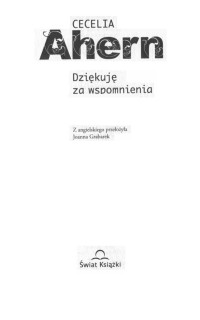 Cecelia Ahern — Dziękuję za wspomnienia