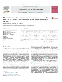 Tingting Huang & Jundong Xu & Yu Fan — Effects of concentration and microstructure of active phases on the selective hydrodesulfurization performance of sulfided CoMo/Al2O3 catalysts