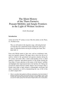 Gisèle Krauskopff — The Silent History of the Tharu Farmers: Peasant Mobility and Jungle Frontiers in the Light of Written Archives