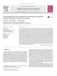 A.B. Kulal & M.K. Dongare & S.B. Umbarkar — Sol–gel synthesised WO3 nanoparticles supported on mesoporous silica for liquid phase nitration of aromatics