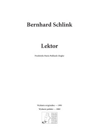 Schlink Bernhard — Lektor