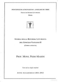 Piero Marini — Storia della Riforma Liturgica