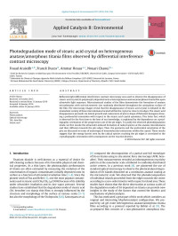 Fouad Araiedh & Franck Ducos & Ammar Houas & Nouari Chaoui — Photodegradation mode of stearic acid crystal on heterogeneous anatase/amorphous titania films observed by differential interference contrast microscopy