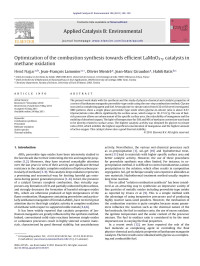 Hend Najjar — Optimization of the combustion synthesis towards efficient LaMnO3+y catalysts in methane oxidation