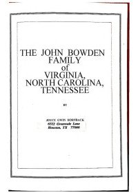 Joyce Gwin Hornback — The John Bowden Family of Virginia, North Carolina, Tennessee