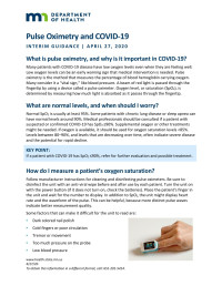 Minnesota Department of Health — Pulse Oximetry and COVID-19