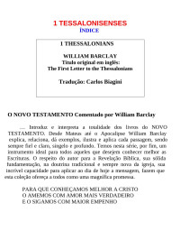 Carlos Biagini — 1 TESSALONICENSES (William Barclay)