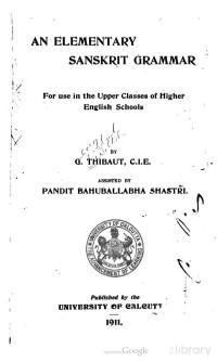 George Thibaut — An Elementary Sanskrit Grammar.