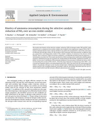 V. Bacher & C. Perbandt & M. Schwefer & R. Siefert & S. Pinnow & T. Turek — Kinetics of ammonia consumption during the selective catalytic reduction of NOx over an iron zeolite catalyst