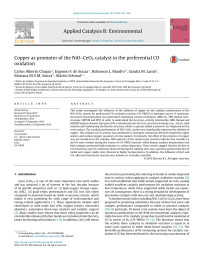 Carlos Alberto Chagas & Eugenio F. de Souza & Robinson L. Manfro & Sandra M. Landi & Mariana M.V.M. Souza & Martin Schmal — Copper as promoter of the NiO–CeO2 catalyst in the preferential CO oxidation