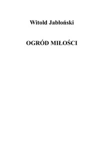 Gwiazda Wenus, Gwiazda Lucyfer Tom 3 - Ogród Miłości — Jabłoński Witold