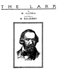 Mily Balakirev — Transcription on 'The Lark' by Glinka for Piano