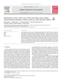 Saikat Bolar & Subhasis Shit & J. Sharath Kumar & Naresh Chandra Murmu & R. Sankar Ganesh & Hiroshi Inokawa & Tapas Kuila — Optimization of active surface area of flower like MoS2 using V-doping towards enhanced hydrogen evolution reaction in acidic and basic medium