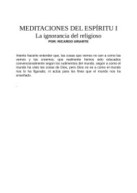 POR: RICARDO URIARTE — MEDITACIONES DEL ESPÍRITU I