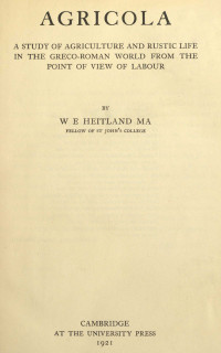 William Emerton Heitland — Agricola